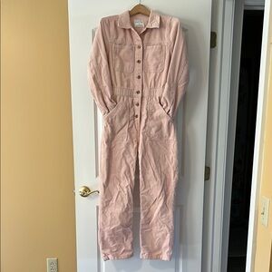 Pink Button-Up Jumpsuit